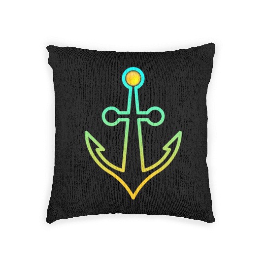 Preppy Nautical Anchor For Sailors Boaters Woven Pillows