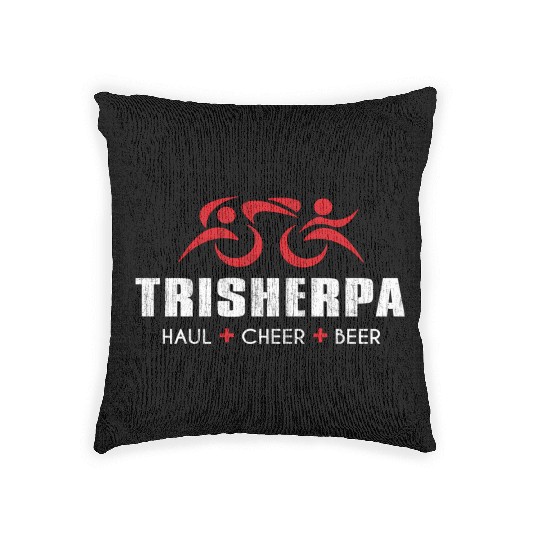 Trisherpa Tri Sherpa Triathlon Inred - Haul Cheer Woven Pillows