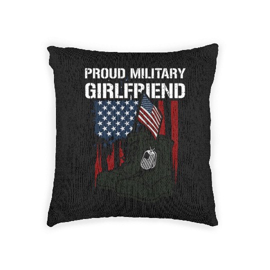 Friend Proud Military Friend Memorial Day Woven Pillows