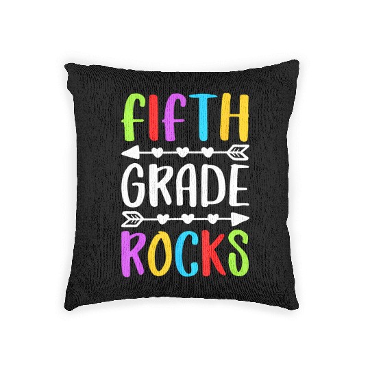 Fifth Grade Rocks 5th Grade Back To School Woven Pillows