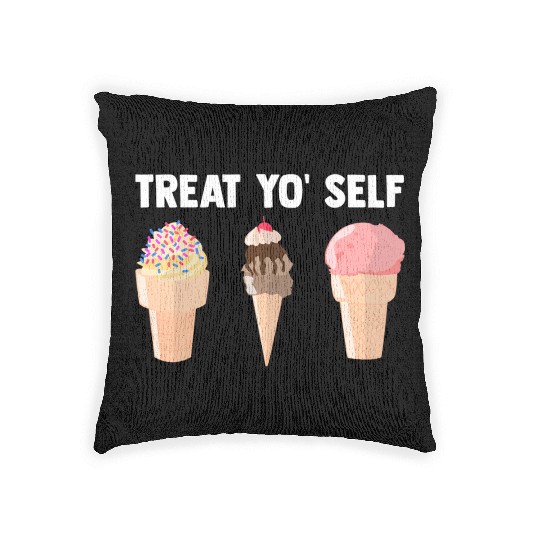 Ice Cream Treat Yo' Self Summertime Sherbet Gelato Woven Pillows