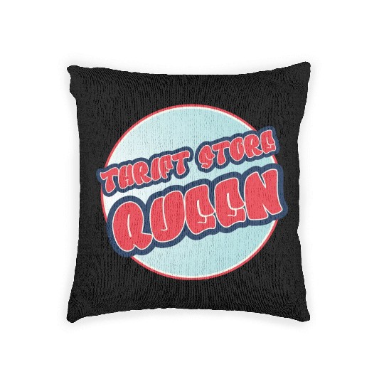 Thrift Store Queen red blue Woven Pillows