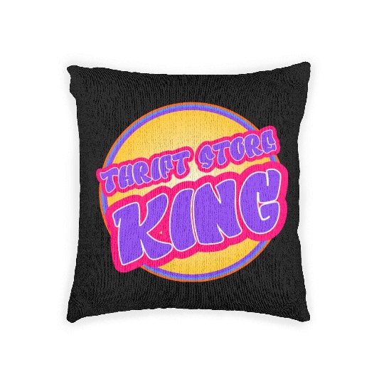 Thrift Store King purple yellow Woven Pillows