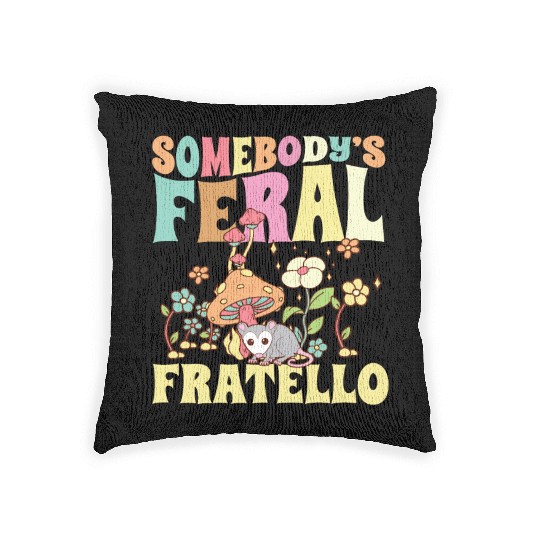 Somebody's Feral Fratello Italian Brother Opossum Woven Pillows