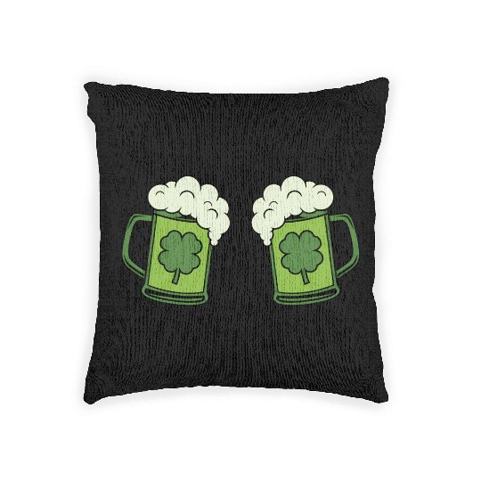 Drinking Green Beer Boobs Shamrock Irish Patric Woven Pillows