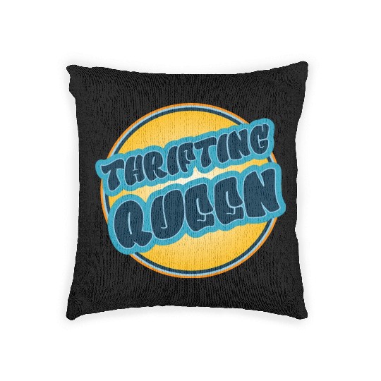 Thrifting Queen blue orange Woven Pillows