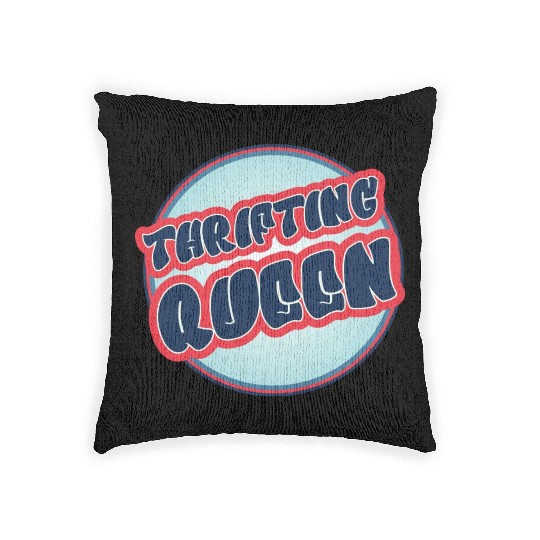 Thrifting Queen red blue Woven Pillows