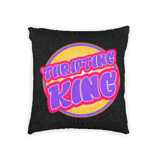 Thrifting King purple yellow Woven Pillows