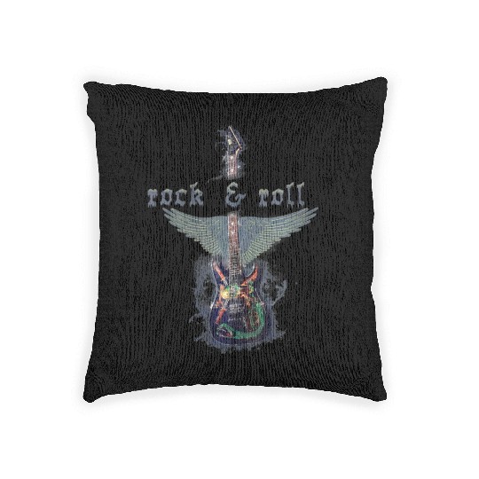 Rock and Roll Guitar product Woven Pillows
