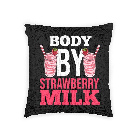 Strawberry Milk Shake Korean Vegan Japanese Woven Pillows