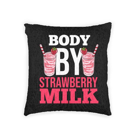 Strawberry Milk Shake Korean Vegan Japanese Woven Pillows