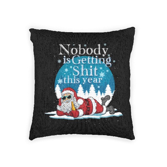 Santa 2020 Claus Ugly Bad Santa Woven Pillows