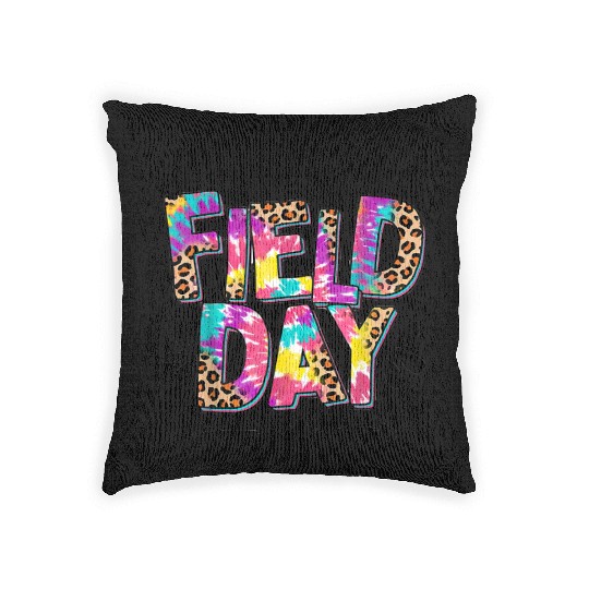 I'm Just Here for Field Leopard Skin and Tie-Dye Woven Pillows