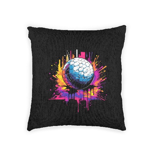 Golf Ball Graffiti Golfing Golfer Golf Player Woven Pillows