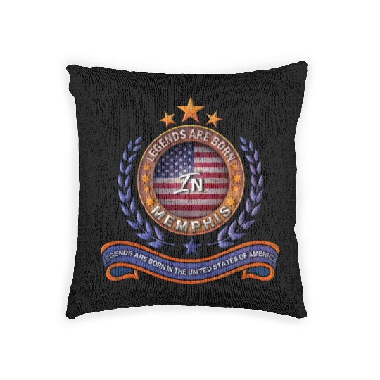 Legends of Memphis Tennessee Retro USA Flag Woven Pillows