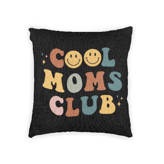 Moms Club On Back Print Woven Pillows