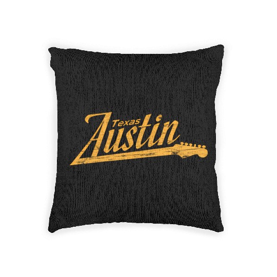 Austin Texas Guitar Neck Woven Pillows