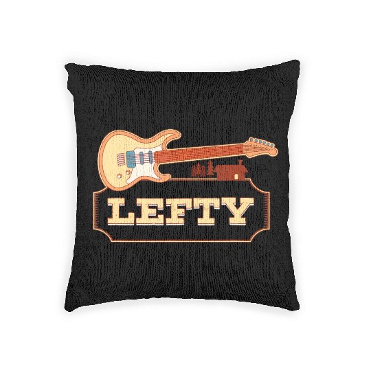 Left Handed Guitarist Lefty Guitar Player Left Woven Pillows