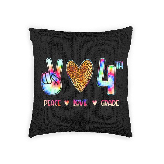 Peace Love Fourth Grade Squad Back to School Woven Pillows