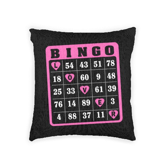 Bingo I Love Bingo Queen Heart Bingo Player Woven Pillows
