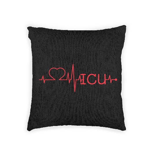 Love Icu Heart Beat Doctor Nurse Hospice Workers Woven Pillows