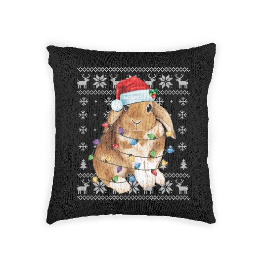 Bunny Rabbit Ugly Tree Decor Woven Pillows