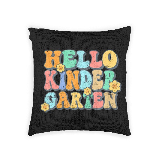 Hello Kindergarten Teacher Team Back To School Woven Pillows