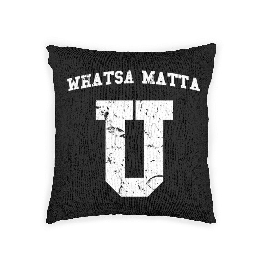 Whatsamatta U Fake College University Jersey Woven Pillows