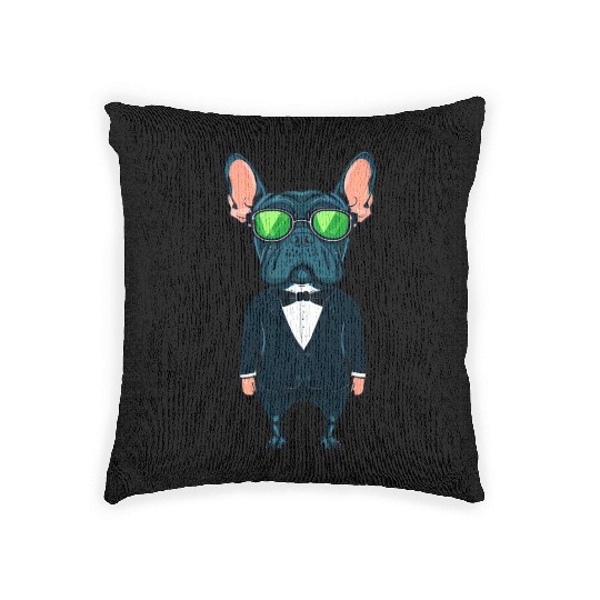 Frenchie The Gangster Woven Pillows