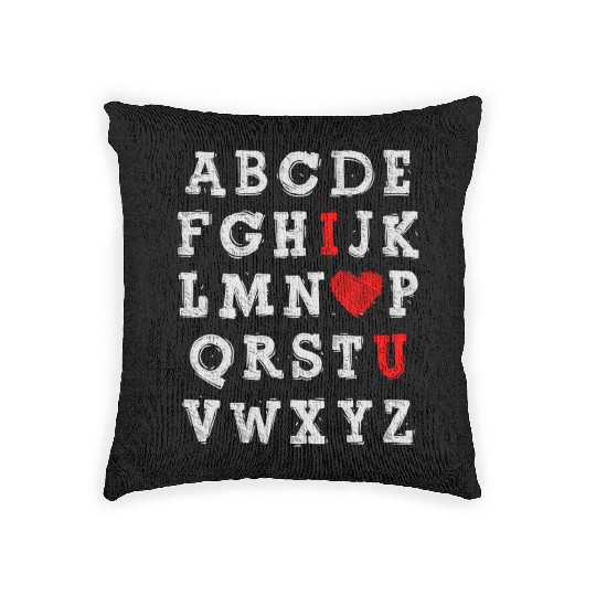 I Love You Abc Alphabet English Teacher Day Woven Pillows