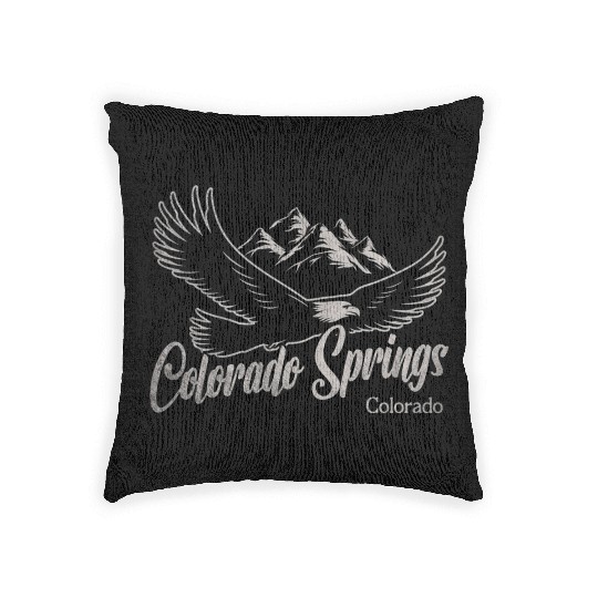 Vintage Colorado Springs Colorado Moains Eagle Woven Pillows