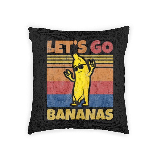 Retro Banana Let Us Go Banana Rocker Bananas Tank Woven Pillows