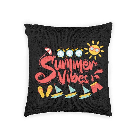 Summer Vibes - Boats | Slippers | Sun Glasses Woven Pillows