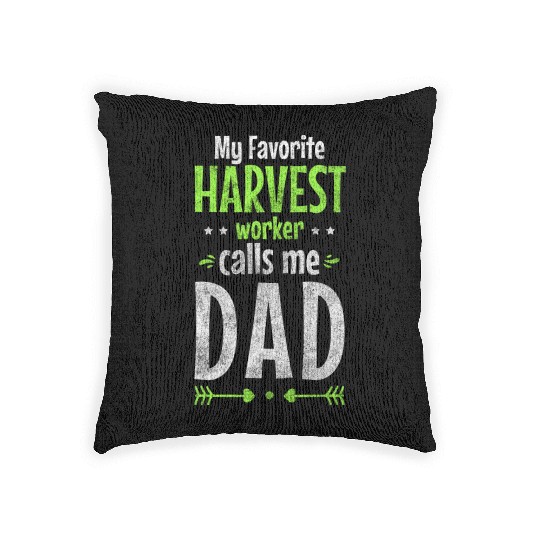 Farmer Farm Harvest Time Vegetable Woven Pillows
