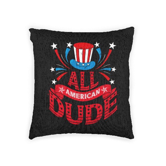 All American Dude American Pride US Patriot Woven Pillows