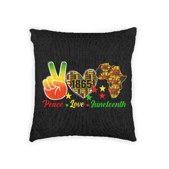 Peace Love Juneteenth 1865 Black Wo Africa America Woven Pillows