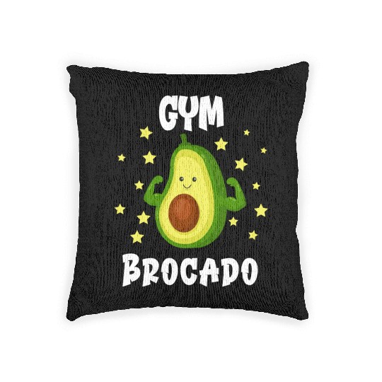 Gym Bro Avocado ness Woven Pillows