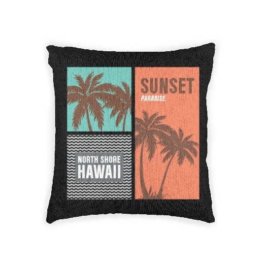 Sunset Paradise North Shore Hawaii Woven Pillows
