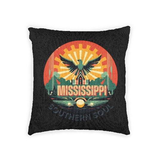 Mississippi vibes Woven Pillows