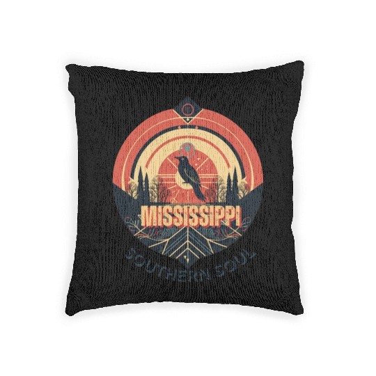 Mississippi vibes Woven Pillows