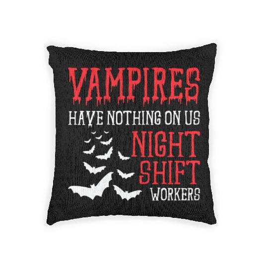 Night Shift Worker Graveyard Duty Woven Pillows