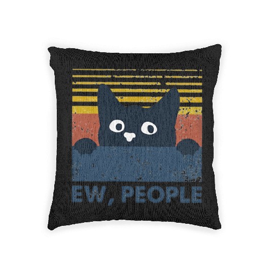Ew people cat funny gifts Woven Pillows