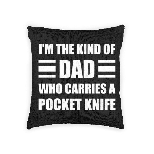 Pocket Knife Dad Woven Pillows