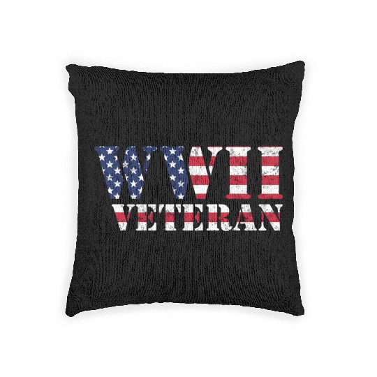 Ww2 Veteran American Flag World War Ii Woven Pillows