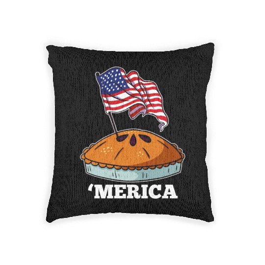 American Flag USA Apple Pie Merica 4th of July Woven Pillows