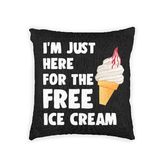 I'M Just Here For The Free Ice Cream Cruise 2023 Woven Pillows