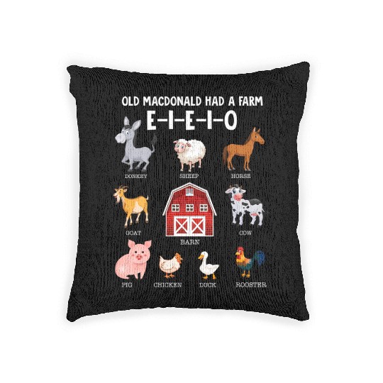 Toddler Farm Animals Old Macdonald Had A Farm Woven Pillows