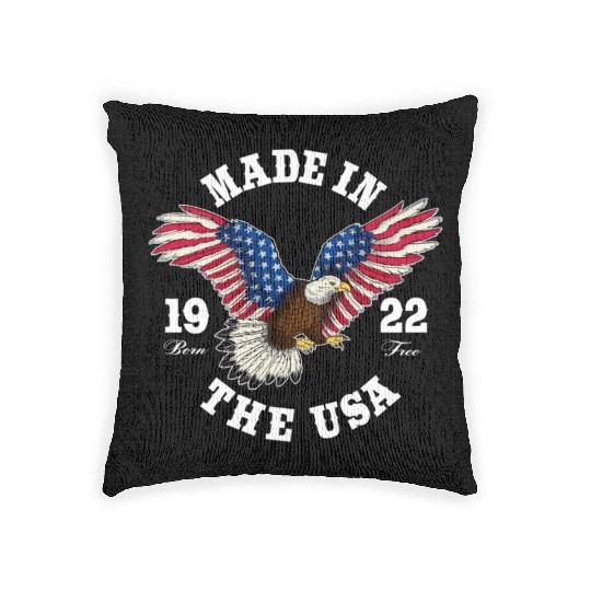 100 Year Old Patriotic Eagle Usa Flag 1922 Woven Pillows