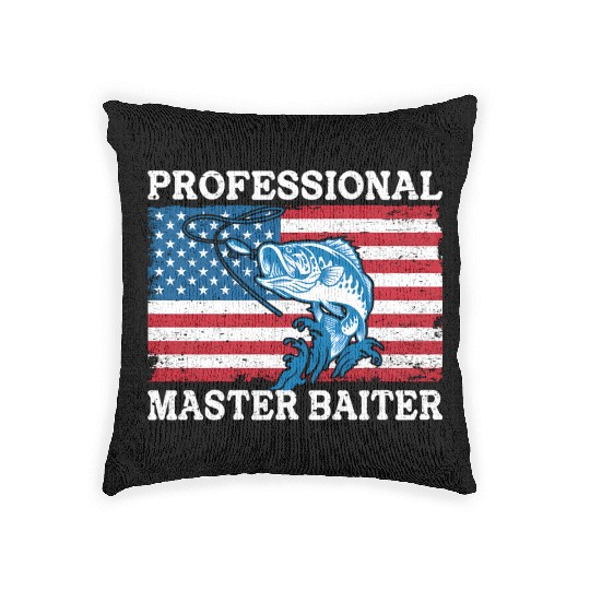 Professional Master Baiter Us American Flag Bass Woven Pillows