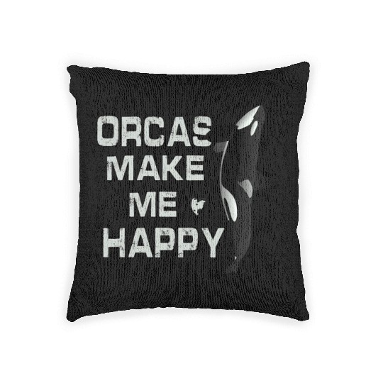 Orcas Make Me Happy Killer Whale Woven Pillows